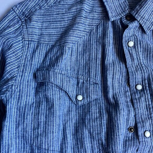 Taylor Stitch Western Shirt In Washed Denim - Size XL - 44 - Picture 2 of 6